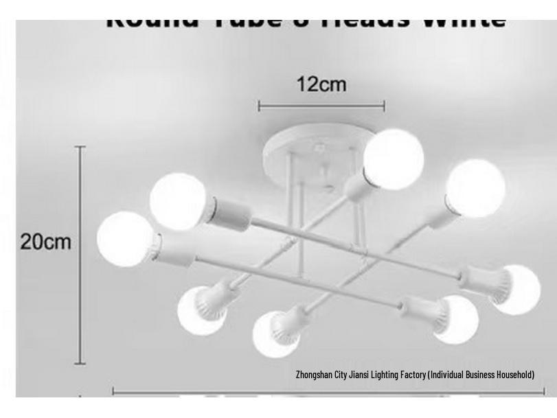 Скандинавская люстра-шар с несколькими рожками из кованого железа для потолка спальни