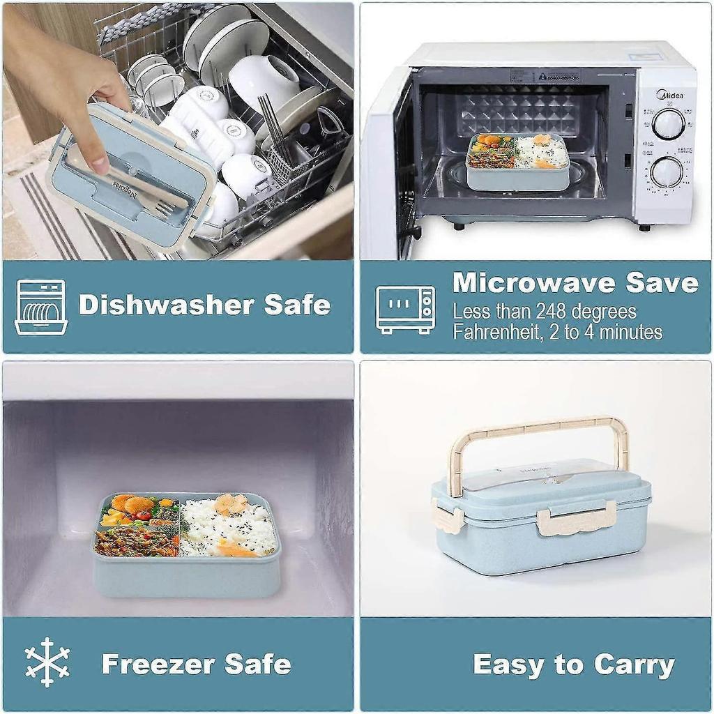 3 Comments Lunch Box With Cutlery For