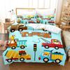 Комплект постельного белья с 3D-треком, мультяшный инженерный автомобиль, пуховый пододеяльник с принтом, 2/3 шт. DE135 * 200, полноразмерное украшение для детской комнаты
