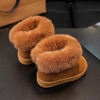 Детские зимние ботинки для девочек, теплая детская обувь из хлопка