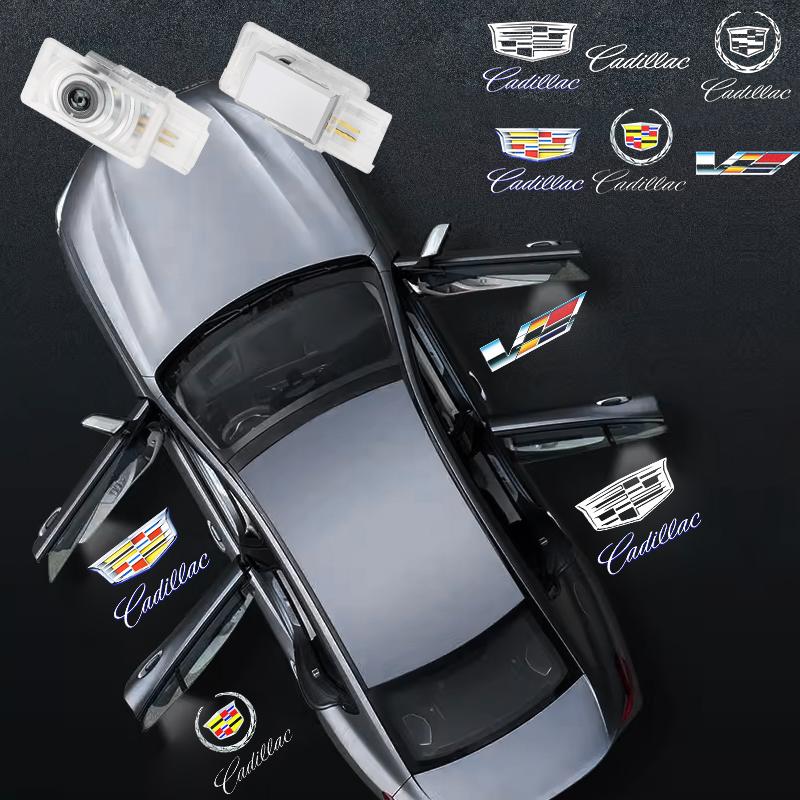BFEOP1 2pcs LED welcome lamp car door light logo laser projector lighting emblem For Cadillac CT5 CT6 XT4 XT5 XT6 ATS SRX XTS CTS