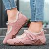 Модная женская розовая повседневная обувь на осень и зиму, слипоны, неглубокие, теплые, женская обувь для улицы, женские кожаные балетки с круглым носком
