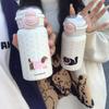 New Animal High Appearance Level Thermos Cup Girls Large Capacity Double Drinking Cup Straw Cup Portable Cute Stainless Steel Cup