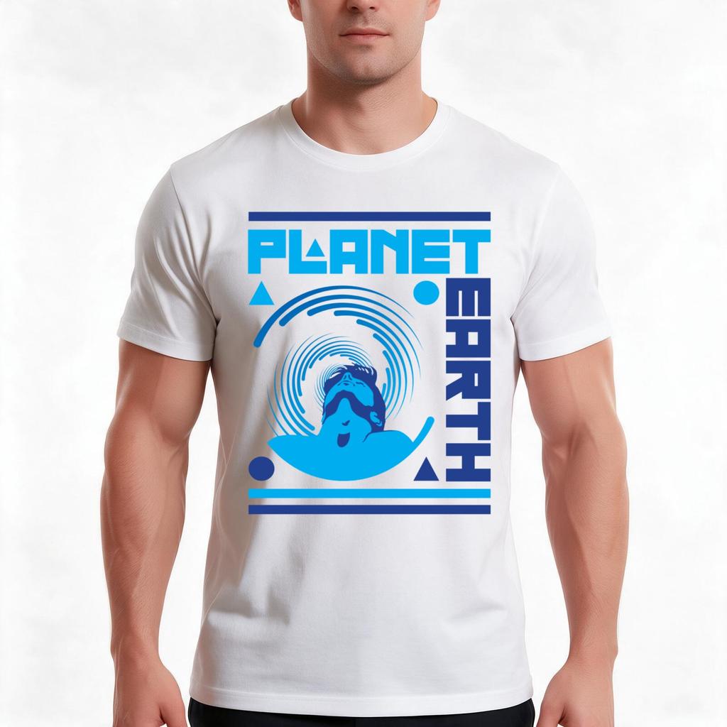 Planet Earth Tshirt Summer Casual Cotton Tee Oversized Streetwear Tops Vintage Graphic Print Loose Fit Short Sleeve