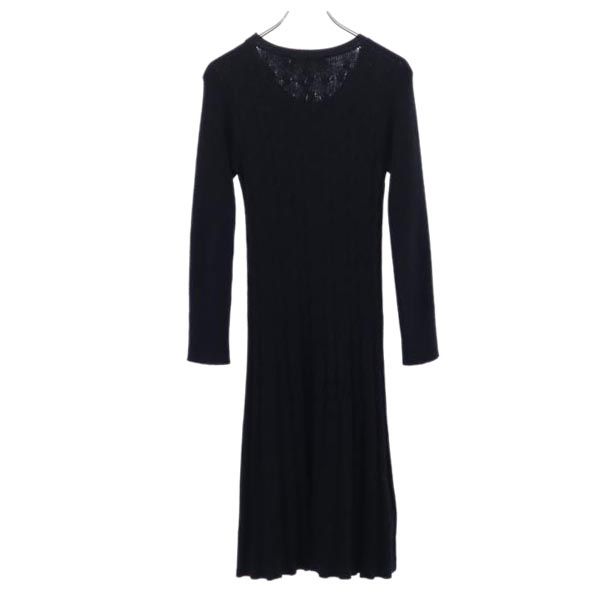 STEFANEL Made in Italy Wool Blend Long sleeve knit one piece M black Women Used