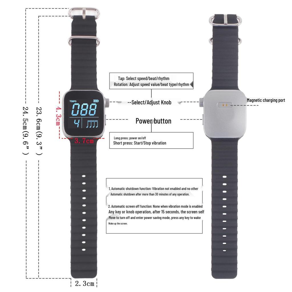 Умные часы Вибрационный метроном для бега, пианино, укулеле и гитары