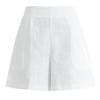 Shop   Women Linen One Tuck Back Banding Shorts Black Pic Wpt 1395