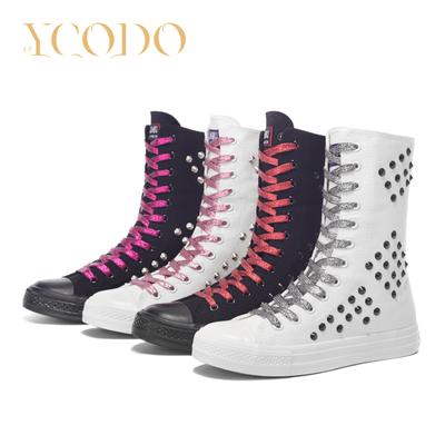 Женские парусиновые сапоги весенне-осеннего сезона 2023, стильные и удобные парусиновые туфли с внутренней молнией для девочек-студенток