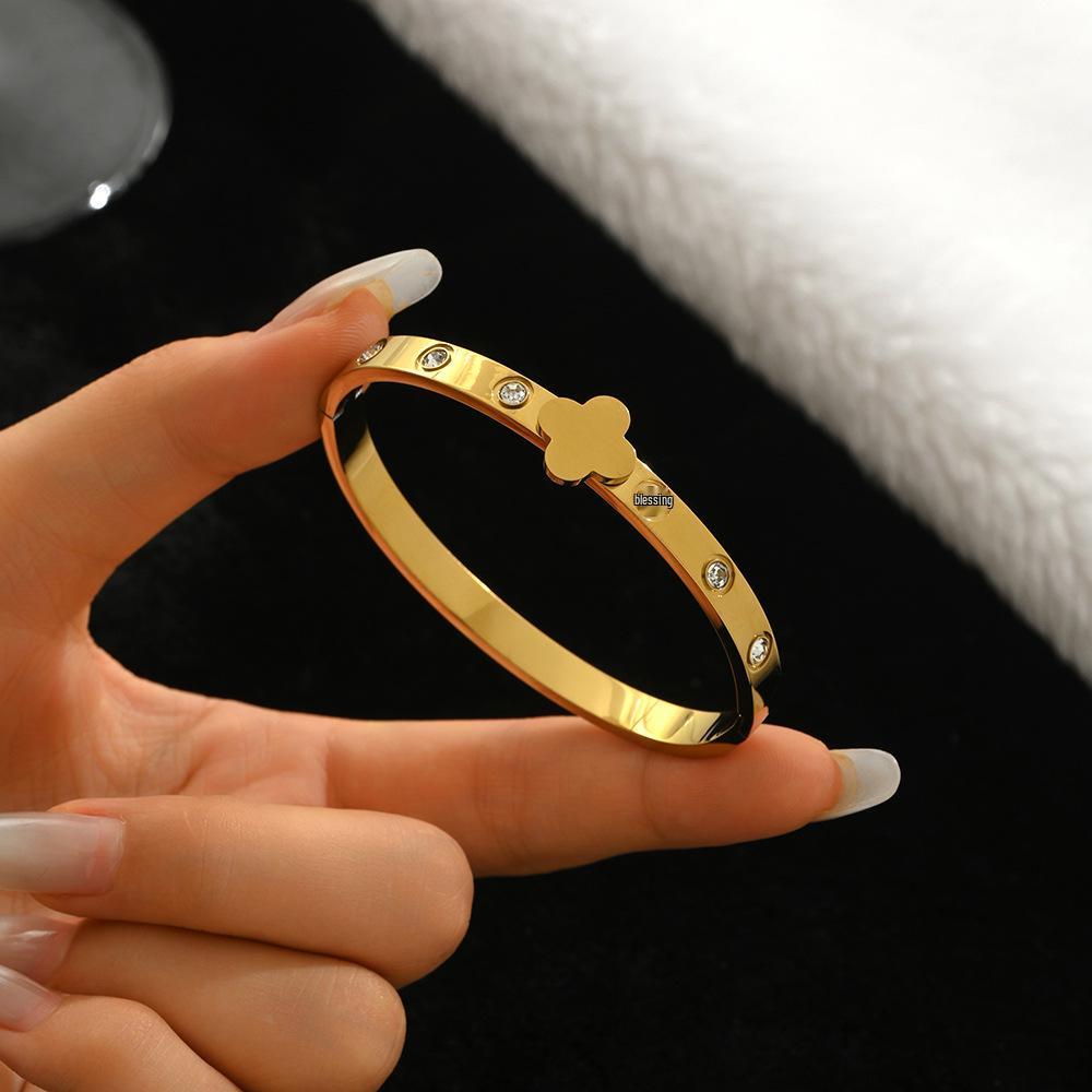 Браслет-гвоздь с бриллиантами из титановой стали - Женская минималистичная мода, Горячо продаваемые женские аксессуары