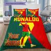 Custom Name Ronaldo's Celebration Moment Bedding,Quilt Set Quilt Cover Pillowcase Home Birthday Gift (1 * duvet cover + 2 * pillowcase, without core)