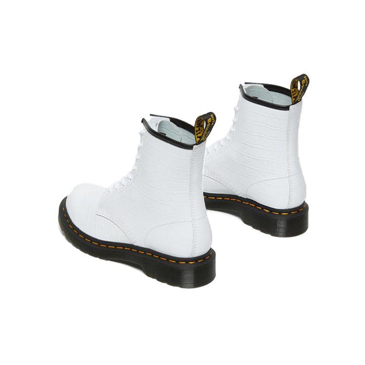 Dr. Martens 1460 Модные лаковые ботинки с тиснением под крокодила Женские ботинки Белые 26855100