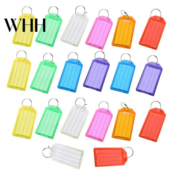 Easy Open Key Tag 20Pcs Plastic Tags with Label Lightweight Writeable Removable Solid Material Ring Colorful Organization