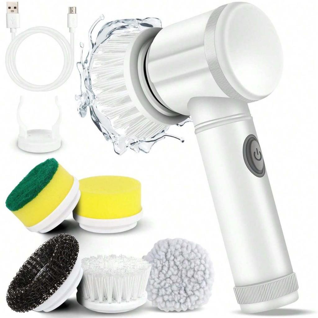 Sunshine Portable USB Rechargeable Power Cleaning Brush Household Electric Dish Scrubber for Kitchen Cleaning Cleaning Brushes