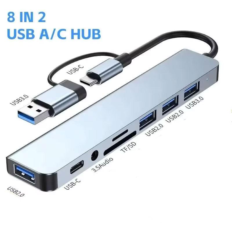 Type C HUB USB HUB USB 3.0 USB 2.0 TF / SD 5 Port Multi Splitter OTG For HUAWEI Aluminum Alloy USB 3.0 Hub for PC