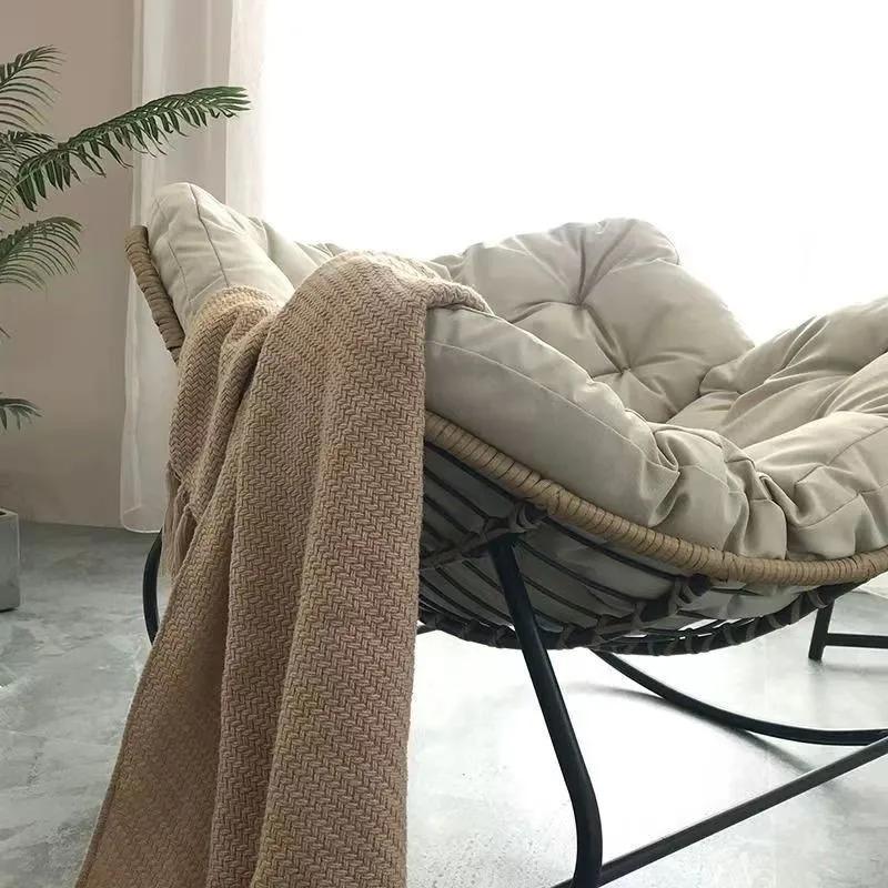 X&D Human Bird Nest Rattan Плетение Кресло-качалка Диван для отдыха Домашний балкон Односпальный ленивый диван Кресло-качалка Кресло-качалка из ротанга Может спать