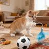 Игрушка для кошек Автоматический стимулятор для кошек, Игрушка для снятия скуки, Игрушка для самостоятельных развлечений, Игрушка с высыпанием корма, Футбольный мяч, Небьющаяся кукла