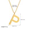 Vintage Golden Color Large Initial Necklace for Women Flat Hammered Texture Letter Pendant Necklaces Collar Zircon Girls Gift