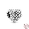 925 Sterling Silver Heart Paw Clear Snowflake Sparkling Crown Pumpkin Charm Bead Fit Woman's Bracelet
