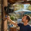 Plastic Misting Cooling System Black Water Mist Cooling System  Patio Misting