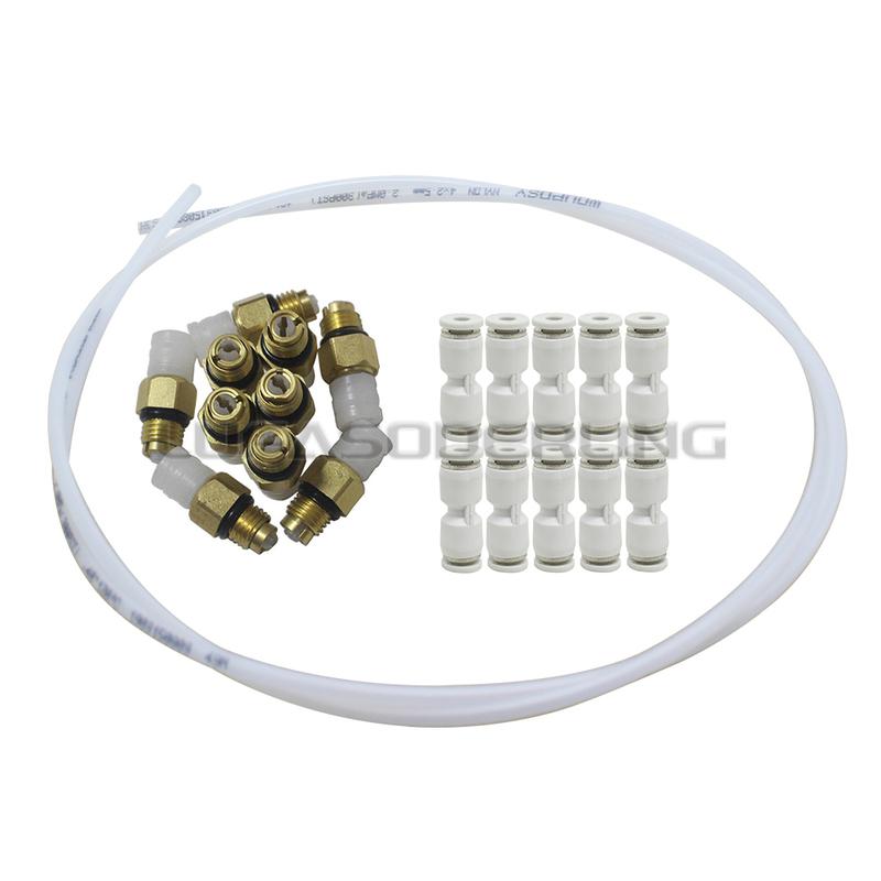 5m Air Line Hose+10pcs 4mm Straight Connectors+10pcs M8 Air Valve For Mercedes Suspension Repair Kits