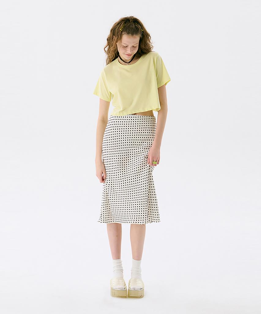 JUNEJUNE SPACE Solid Crop T_Lemon