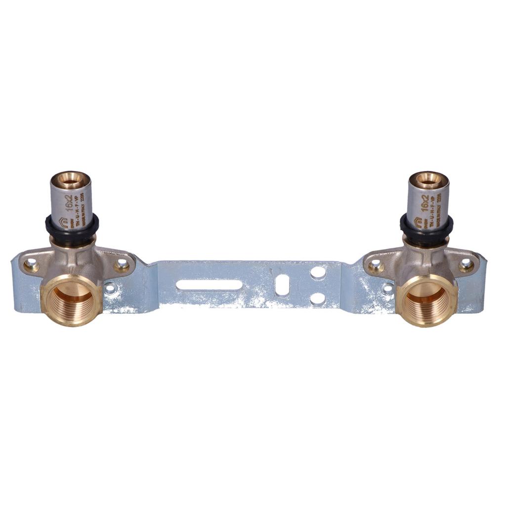 Faucet set - two PURMO CLEVERFIT elbows short 35 , mounting rail