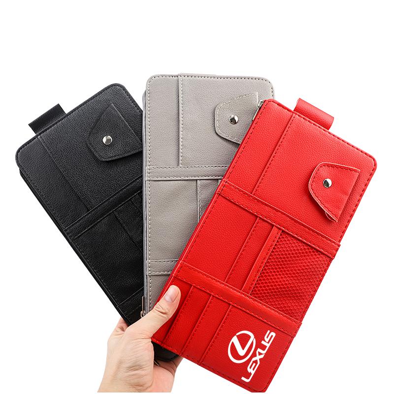 Car Sun Visor Storage Card Bag Glasses Clip Phone Holder For Lexus F SPORT ES UX 300e GS GX IS LS LX CT LC LBX NX RX 350h 450h AFG1