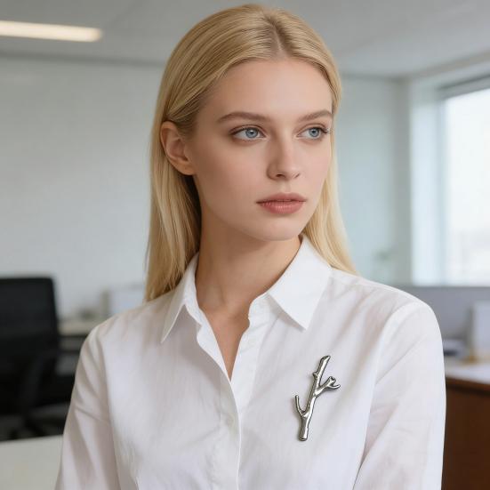 Брошь-вставка для цветов в форме ветки, держатель для цветочных букетов своими руками, булавка на лацкан для живых или сухих цветов, металл