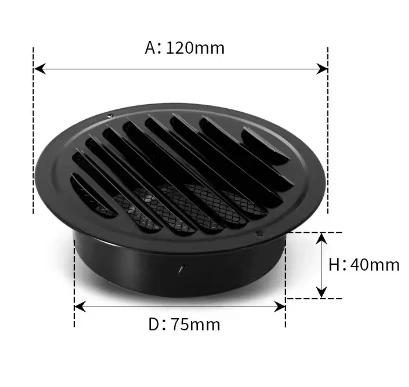 2pcs Stainless steel Exterior wall air outlet vent grille round duct cap air ventilation cover hole plug ventilation system