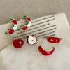 Дизайн Sense Игривые милые серьги-гвоздики в виде красного яблока Женские нишевые уникальные индивидуальные изысканные модные универсальные серьги
