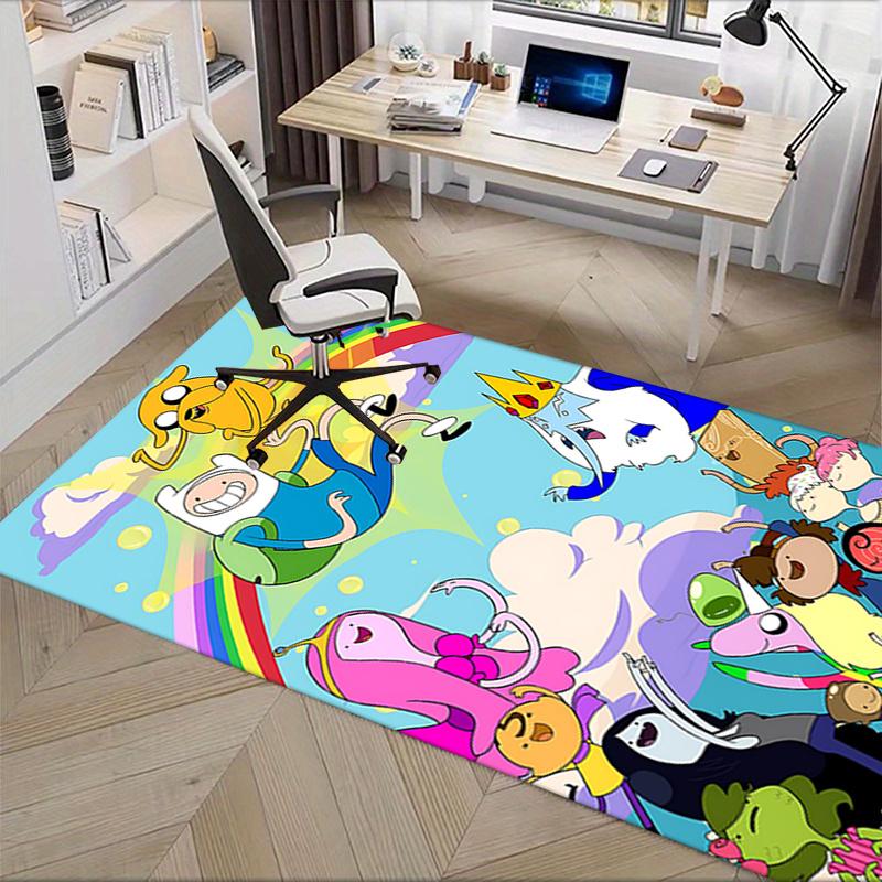 Adventure Time Office Chair Mat: Cartoon Characters Decorative Rug for Home Office Living Room Bedroom Furniture Gift.122303a