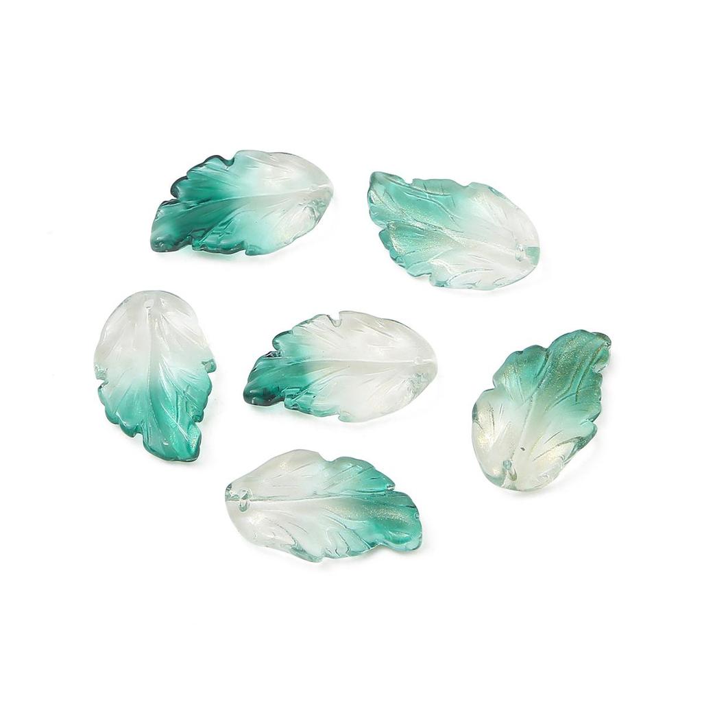 10 шт./пакет 17X28 мм стеклянные бусины в форме листьев в форме перьев DIY браслет ожерелье серьги ювелирные аксессуары