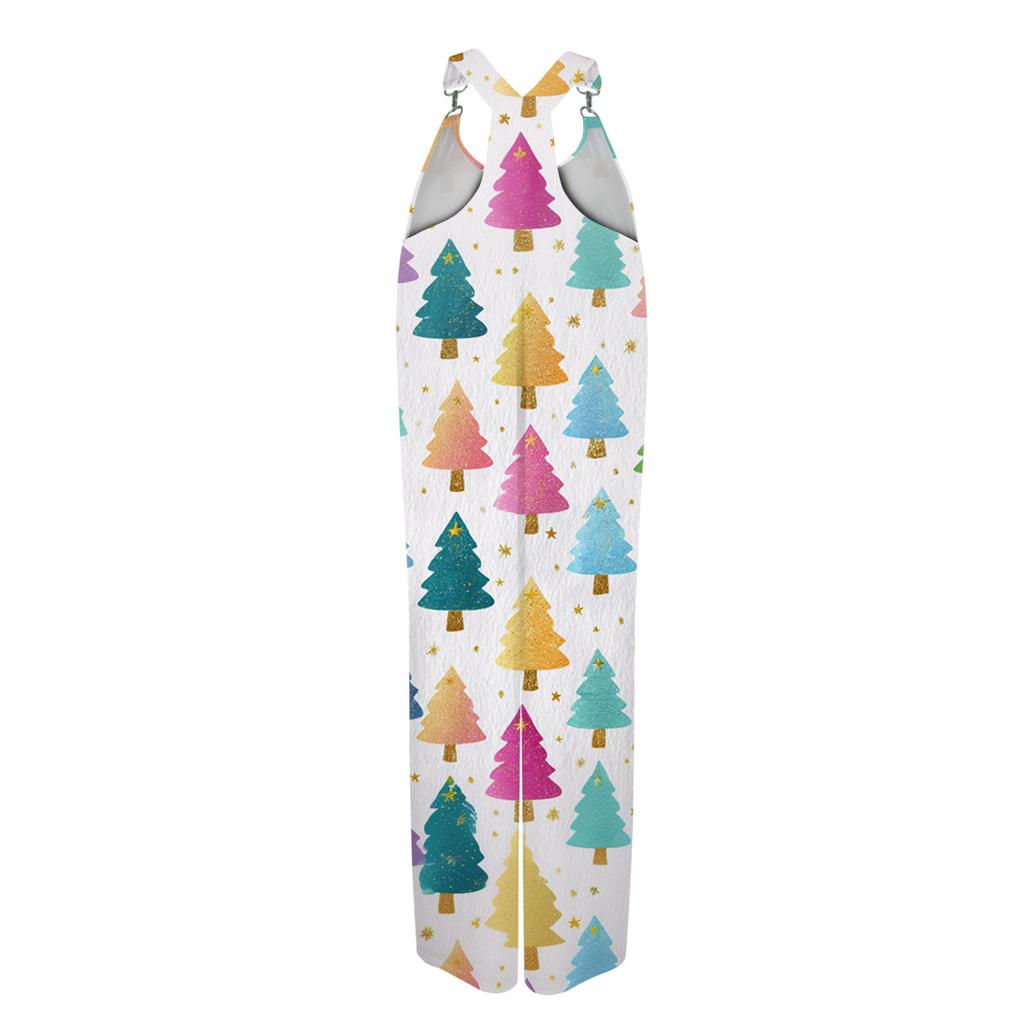 Женский летний комбинезон с цветочным принтом в винтажном стиле (Нерегулируемые ремни)