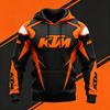 KTM Худи в гоночном стиле для мужчин и женщин, мотоциклетный стритвир, оверсайз, с черным и оранжевым принтом, худи-пуловер
