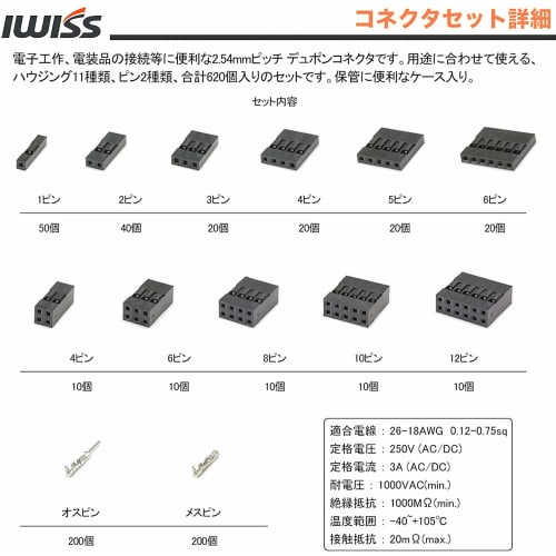 IWISS Разъем 2550 QI с шагом 2,54 мм, набор из 13 шт., открытые параллельные клеммы, клещи для одновременной обжимки SN-28B + 620KIT