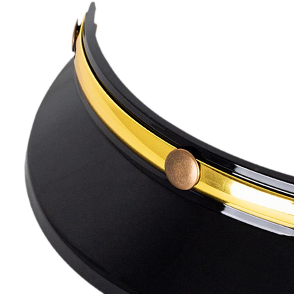 PC Material Motorcycle Visor Peak Helmet Sun Shade Protector Three Button Visor for Chopper Helmet