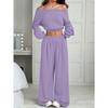 GMXIA Women's Fashion Casual One-shoulder Long Sleeve Autumn Winter Pants Suits