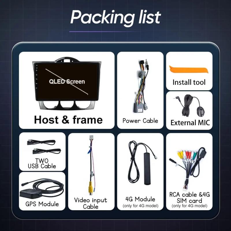 Android 14 For Mazda RX-8 RX 8 RX8 SE 2003 - 2021 Car Video Multiemdia Player Radio Carplay GPS QLED Monitors IPS Screen BT WIFI