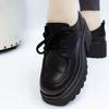 British Style Platform Muffin Thick Heel Small Leather Shoes Women's 2025 New Spring Lace-up High Heel Versatile Small Single Shoes