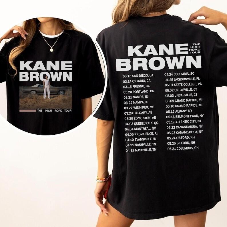 2025 Kane Brown The High Road Tour Футболка унисекс Размеры S-2XL