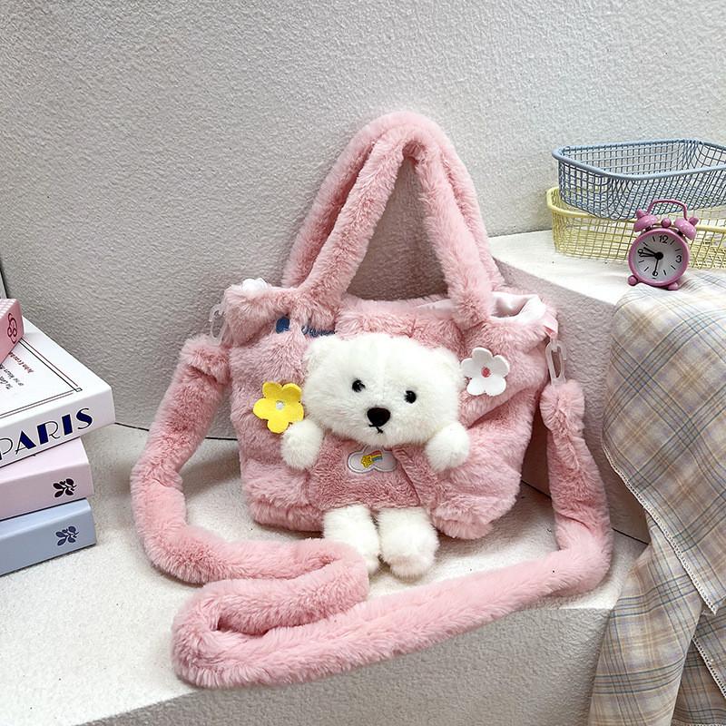 Милая объемная сумка-медведь, сумка через плечо, для девушек-студенток, для выхода в свет, большая вместимость