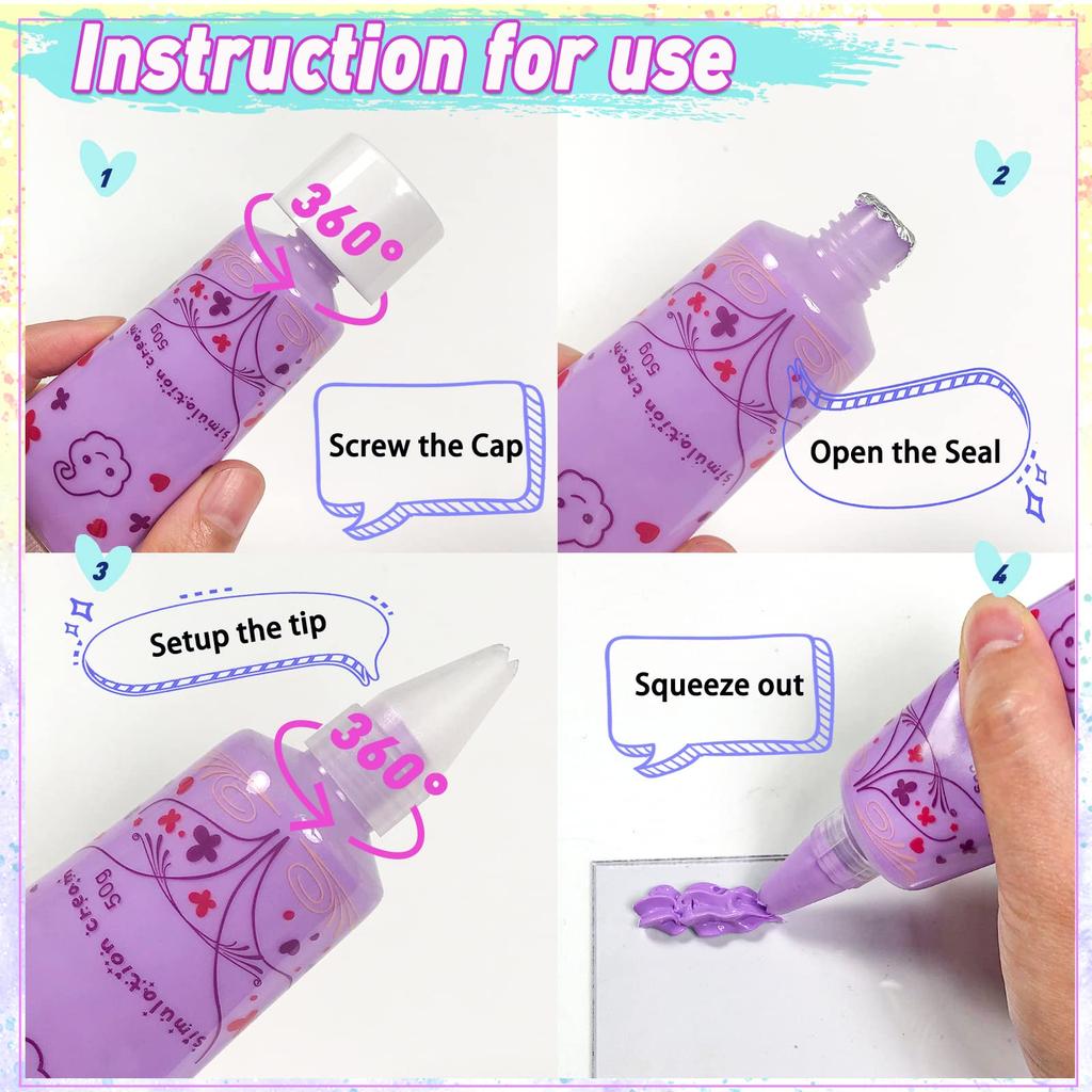 FUNSHOWCASE Deco Whip Set, DIY Parts, Deco Cream, Oshikatsu, Handmade Materials, 36-Piece Kit, Creamy Whip