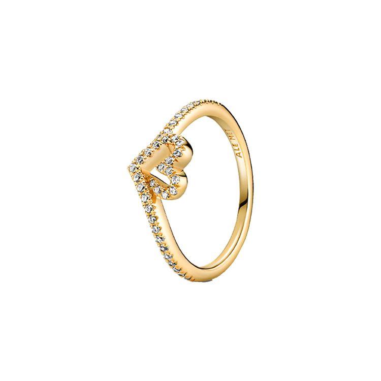 Pandora Shining Heart Wishbone Ring Women rings 169302C01