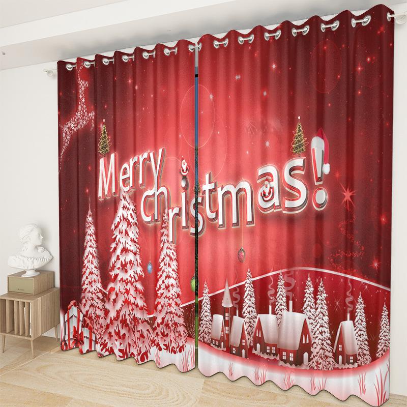 Рождественские шторы для спальни, гостиной, балкона, затемняющие шторы для офиса, отеля, теплоизолирующие шторы