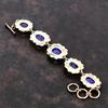 Браслет с граненым синим сапфиром Медный браслет Регулируемый браслет-цепочка Дизайнерские медные украшения Браслет из драгоценных камней ручной работы Подарок для женщин