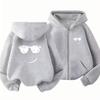 boy Girls Hoodie zipper cardigan tops Suitable age 3-12 Children's Sweatshirt coat Autumn Zipper style black leisure Clothing