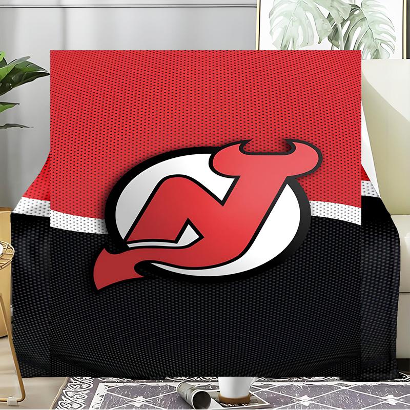 Jersey Devils Logo Blanket Flannel Throw for Sofa, Indoor, Camping, Living Room, Office, Chair, And Bed Soft Birthday Gift