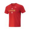 Li Ning Badminton Series Letter Round Neck Comfortable Breathable Versatile Short Sleeve T-Shirt Unisex T-Shirt Cinnabar-Red AHSV057-3