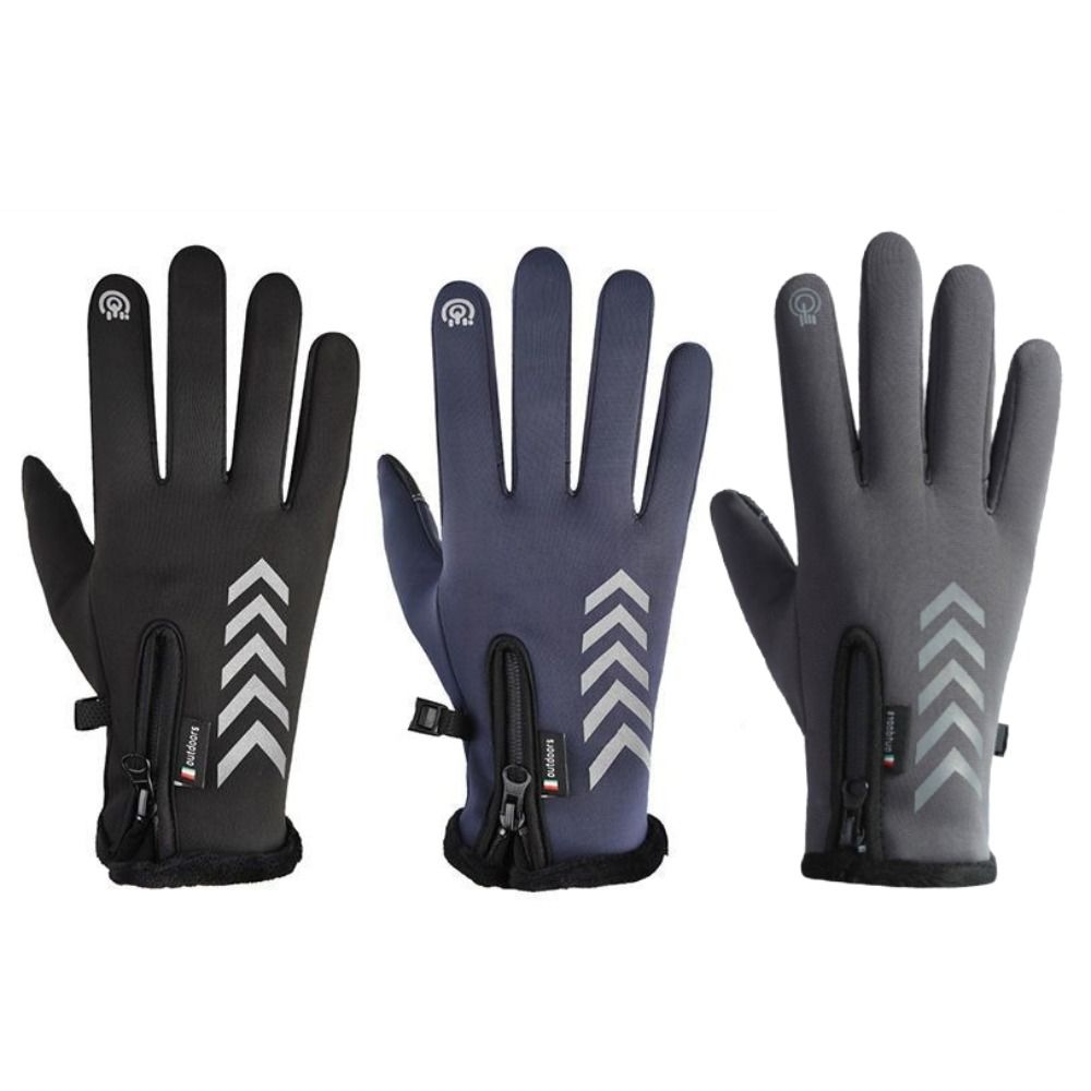 Waterproof Cycling Gloves Fleece Lined Touch Screen Gloves Warm Winter Gloves Motorcycle Riding