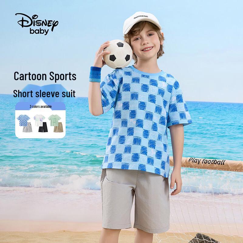 Disney Комплект для мальчика с клетчатым принтом, с коротким рукавом